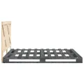 Cadre de lit avec tête de lit gris 140x200 cm bois pin massif