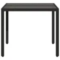 Table de jardin dessus en verre Noir 90x90x75 cm Résine tressée