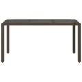 Table de jardin avec dessus en verre marron résine tressée