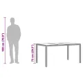 Table de jardin avec dessus en verre marron résine tressée