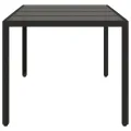 Table de jardin dessus en verre Noir 190x90x75cm Résine tressée