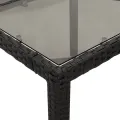 Table de jardin dessus en verre Noir 190x90x75cm Résine tressée