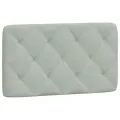 Coussin de tête de lit gris clair 90 cm velours