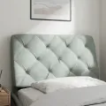 Coussin de tête de lit gris clair 90 cm velours