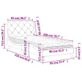 Lit avec matelas gris clair 90x200 cm velours