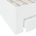 Cadre de lit à tiroirs blanc 160x200cm bois d'ingénierie