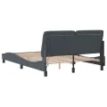 Cadre de lit avec lumières LED gris foncé 140x190 cm velours