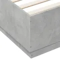 Cadre de lit gris béton 160x200 cm bois d'ingénierie