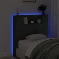 Armoire tête de lit avec LED noir 100x16,5x103,5 cm