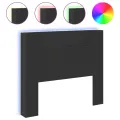 Armoire tête de lit avec LED noir 120x16,5x103,5 cm
