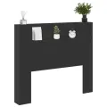 Armoire tête de lit avec LED noir 120x16,5x103,5 cm