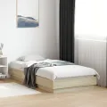 Cadre de lit chêne sonoma 75x190 cm bois d'ingénierie