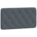 Coussin de tête de lit gris foncé 100 cm velours