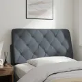 Coussin de tête de lit gris foncé 100 cm velours