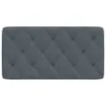 Coussin de tête de lit gris foncé 100 cm velours