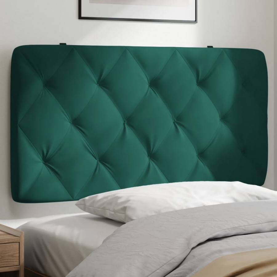 Coussin de tête de lit vert foncé 100 cm velours