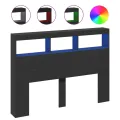 Armoire tête de lit avec LED noir 140x17x102 cm