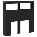 Armoire tête de lit avec LED noir 100x17x102 cm