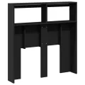 Armoire tête de lit avec LED noir 100x17x102 cm