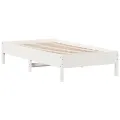 Cadre de lit Blanc 90x190 cm Bois de pin massif