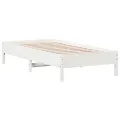 Cadre de lit Blanc 75x190 cm Bois de pin massif