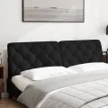 Coussin de tête de lit noir 180 cm velours