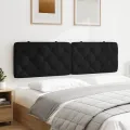 Coussin de tête de lit noir 180 cm velours