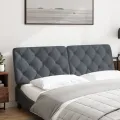Coussin de tête de lit gris foncé 160 cm velours