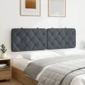 Coussin de tête de lit gris foncé 160 cm velours