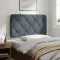 Coussin de tête de lit gris foncé 80 cm velours