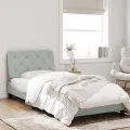 Cadre de lit avec lumières LED Gris clair 80x200 cm Velours