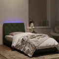 Cadre de lit avec lumières LED Gris clair 80x200 cm Velours