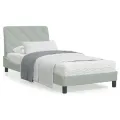 Lit avec matelas gris clair 80x200 cm velours