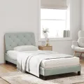 Lit avec matelas gris clair 80x200 cm velours