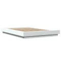 Cadre de lit avec lumières LED blanc 140x200 cm bois ingénierie