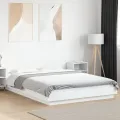 Cadre de lit avec lumières LED blanc 140x200 cm bois ingénierie