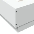 Cadre de lit avec lumières LED blanc 140x200 cm bois ingénierie