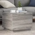 Table basse avec lumières LED sonoma gris 50x50x40 cm