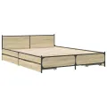 Cadre de lit et tiroirs chêne sonoma 135x190 cm bois ingénierie