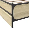 Cadre de lit et tiroirs chêne sonoma 135x190 cm bois ingénierie