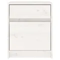 Table de chevet Blanc 40x31x50 cm Bois de pin massif