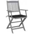 Chaises pliables d'extérieur 6 pcs avec coussins Bois d'acacia