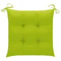Chaises de jardin avec coussins vert vif 4 pcs Bois de teck