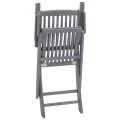 Chaises pliables d'extérieur 2 pcs avec coussins Bois d'acacia