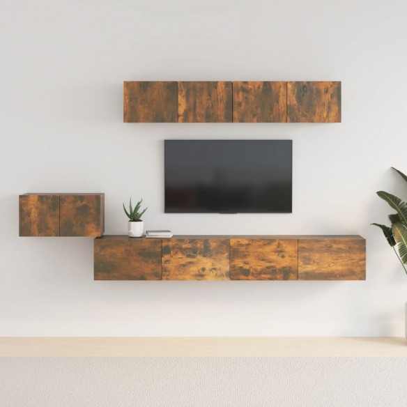 Ensemble de meubles TV 5 pcs Chêne fumé Bois d'ingénierie