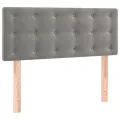 cadre de lit et matelas Gris clair 120x200cm Velours