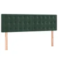 cadre de lit et matelas Vert foncé 140x190cm Velours