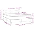 cadre de lit et matelas Vert foncé 140x190cm Velours