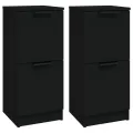Buffets 2 pcs noir 30x30x70 cm bois d'ingénierie