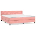 cadre de lit avec matelas Rose 160x200 cm Velours
